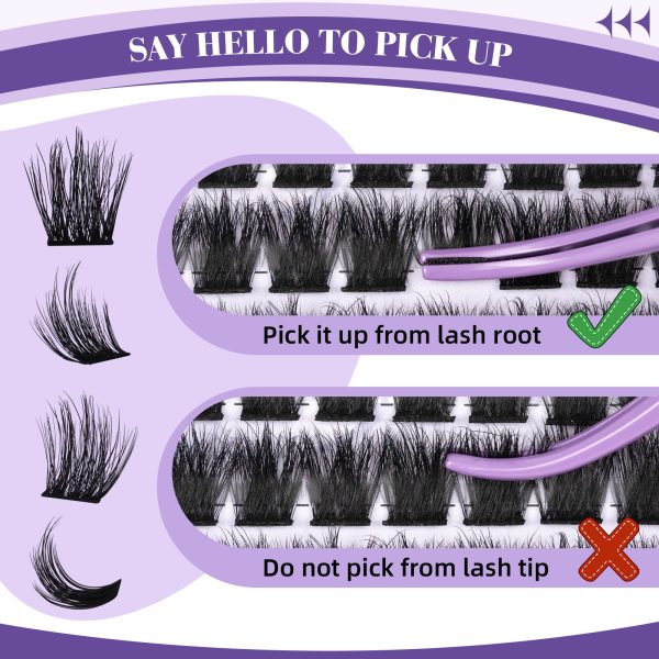 3D Effect Natural Volume DIY Cluster Lash Extensions Kit- D03