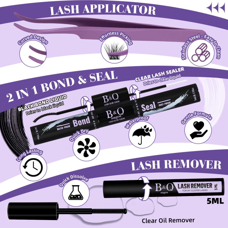 3D Effect Natural Volume DIY Cluster Lash Extensions Kit- D03 - Image 5