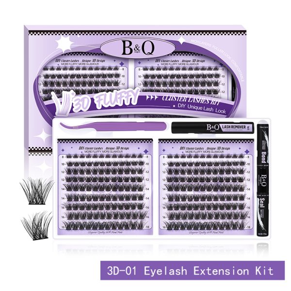 3D Effect Natural Volume DIY Cluster Lash Extensions Kit- D01